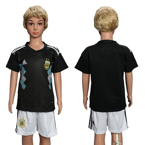 Argentina Blank Away Kid Soccer Country Jersey